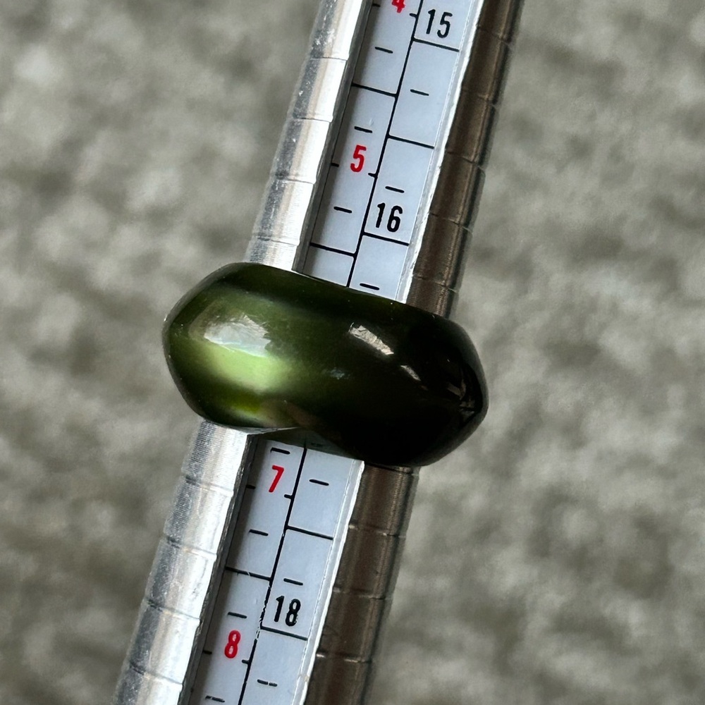 Olive Green Dome Ring